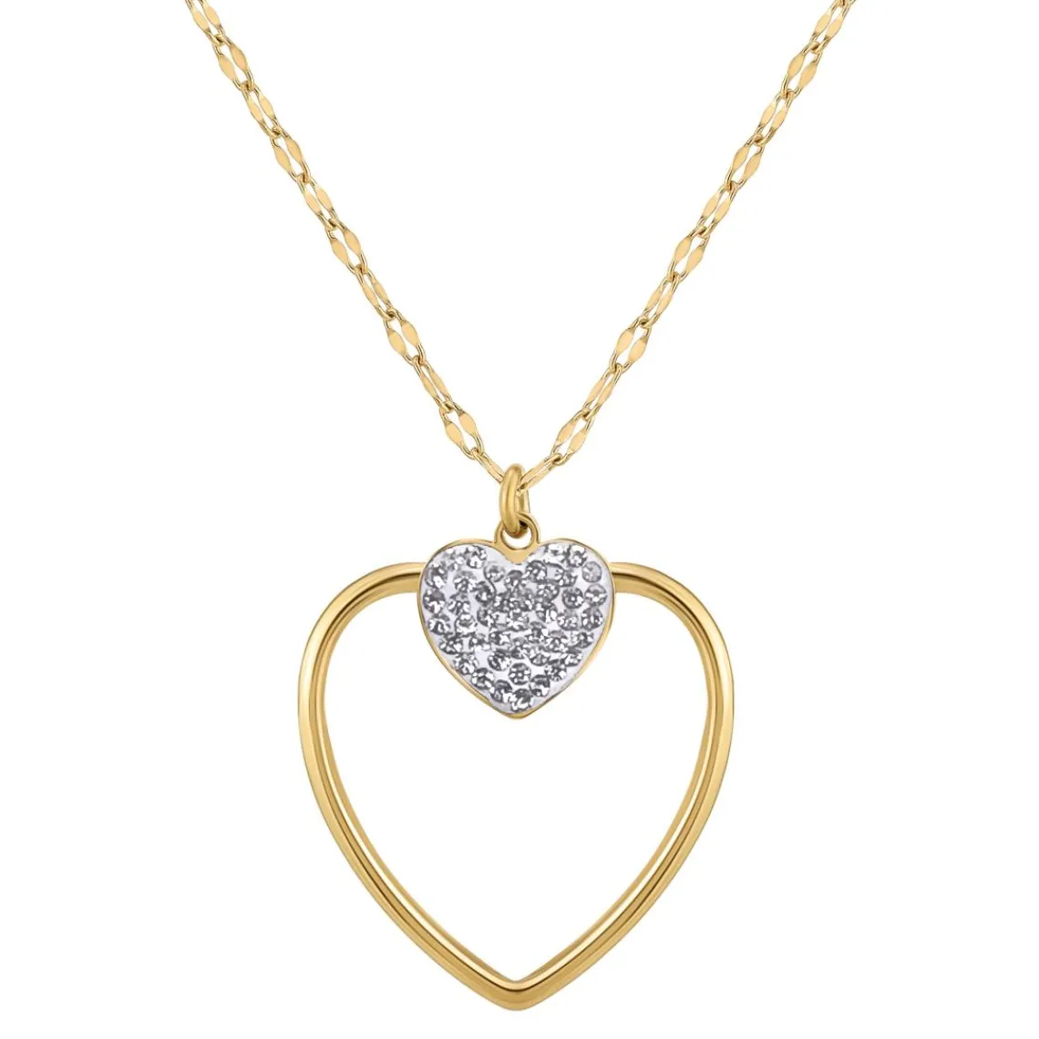 So Charm Bijoux Collier Femme So Charm - B3408-DORE-BLANC - Collier Coeur Doré | Femme Collier Et Pendentif