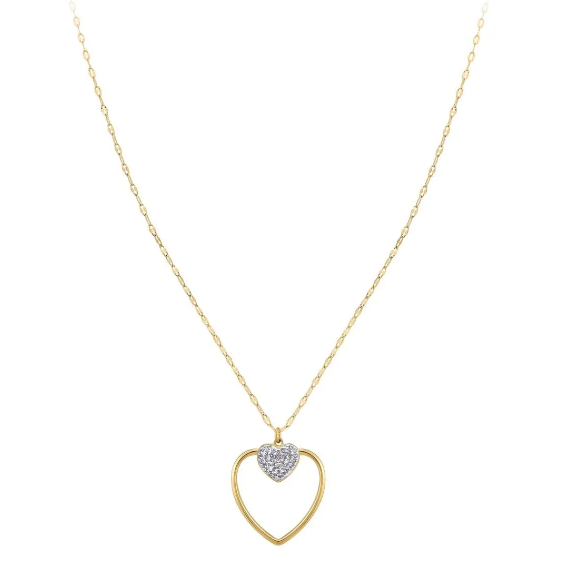 So Charm Bijoux Collier Femme So Charm - B3408-DORE-BLANC - Collier Coeur Doré | Femme Collier Et Pendentif