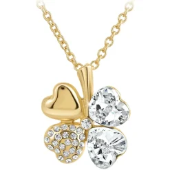 So Charm Bijoux Collier Femme So Charm - B128-DORE-CRYS - Collier Trèfle Doré | Femme Collier Et Pendentif
