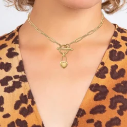 So Charm Bijoux Collier Femme So Charm - B3229-DORE - Collier Coeur Doré | Femme Collier Et Pendentif