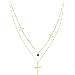So Charm Bijoux Collier Femme So Charm - B3091-DORE - Collier Croix Doré | Femme Collier Et Pendentif