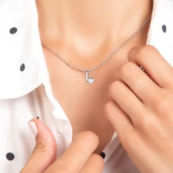 So Charm Bijoux Collier Femme So Charm - B1498-L - Collier Initiale Argenté | Femme Collier Et Pendentif