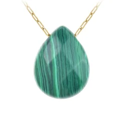 So Charm Bijoux Collier Femme So Charm - B2498-MALACHITE - Collier Mode Doré | Femme Collier Et Pendentif