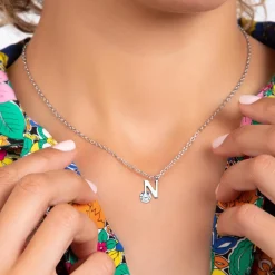 So Charm Bijoux Collier Femme So Charm - B1498-N - Collier Initiale Argenté | Femme Collier Et Pendentif