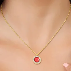 So Charm Bijoux Collier Femme So Charm - B2126-ROUGE - Collier Mode Doré | Femme Collier Et Pendentif