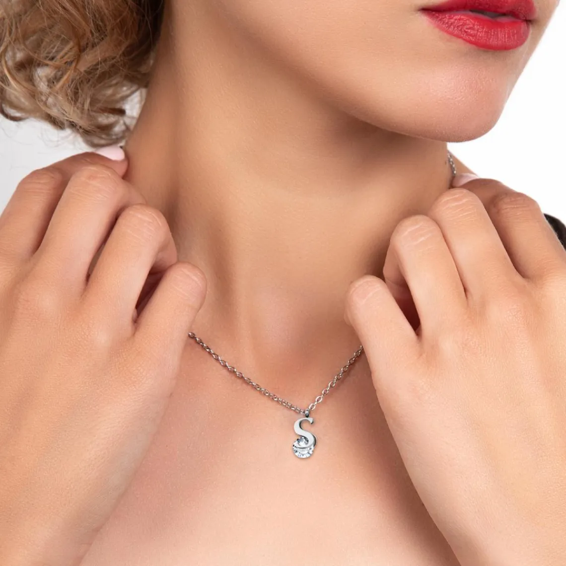 So Charm Bijoux Collier Femme So Charm - B1498-S - Collier Initiale Argenté | Femme Collier Et Pendentif