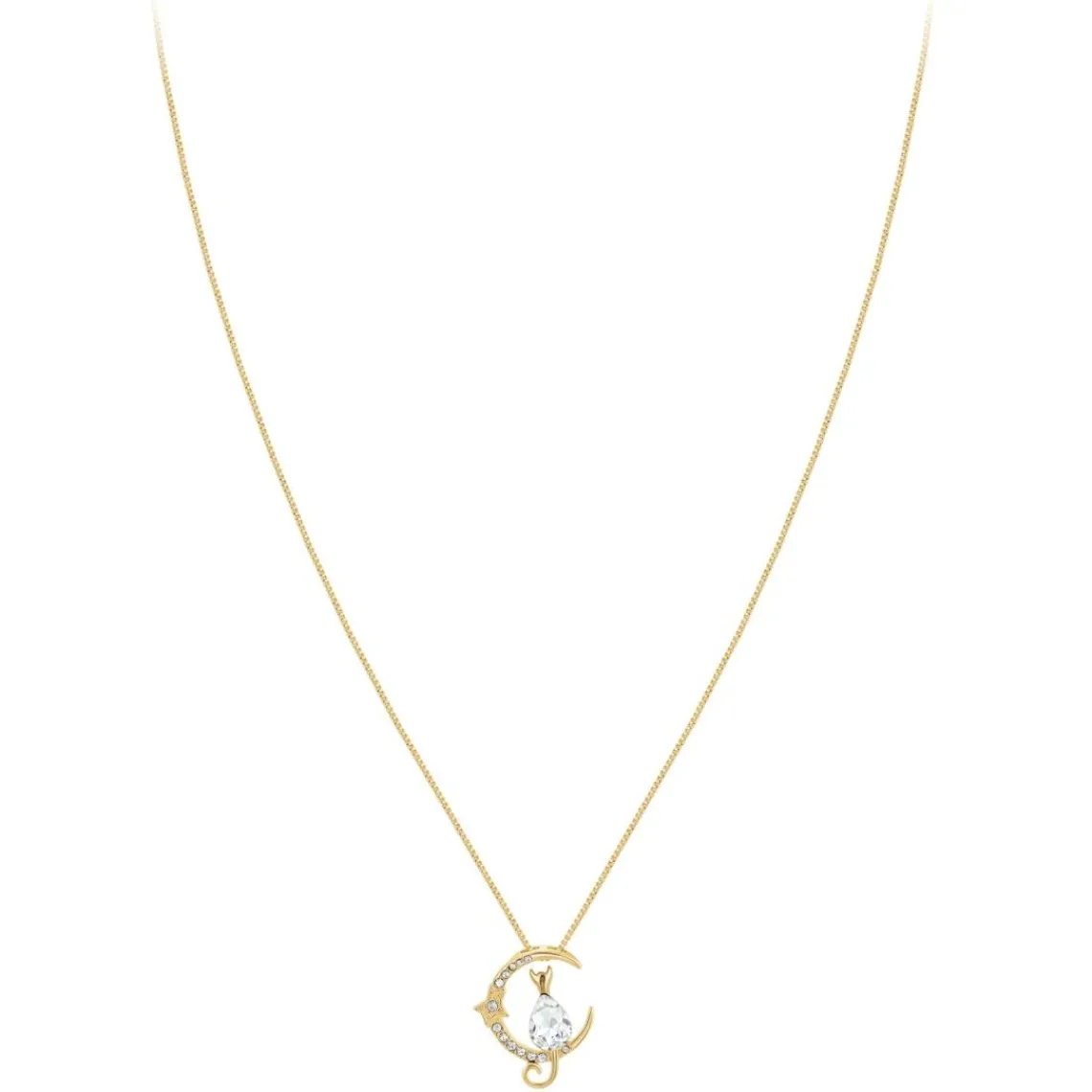 So Charm Bijoux Collier Femme So Charm - BS1542-DORE-CRYS - Collier Chat Doré | Femme Collier Et Pendentif