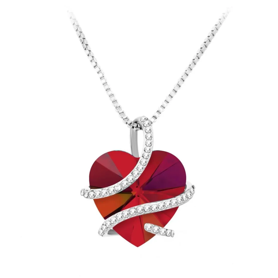 So Charm Bijoux Collier Femme So Charm - BS1409-RED - Collier Coeur Argenté | Femme Collier Et Pendentif