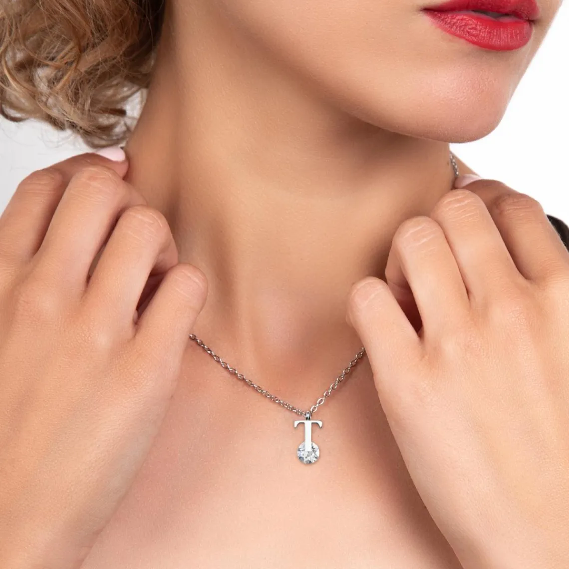 So Charm Bijoux Collier Femme So Charm - B1498-T - Collier Initiale Argenté | Femme Collier Et Pendentif