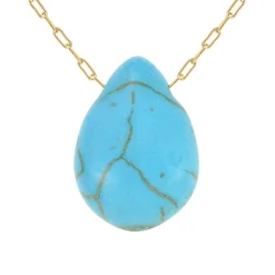 So Charm Bijoux Collier Femme So Charm - B2498-TURQUOISE - Collier Mode Doré | Femme Collier Et Pendentif