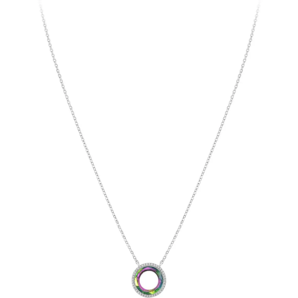 So Charm Bijoux Collier Femme So Charm - B4234-VERT - Collier Mode Argenté | Femme Collier Et Pendentif