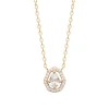 Maison de la Bijouterie Collier femme solitaire oxyde de zirconium plaqué or UW3WV345 | Femme Collier Et Pendentif