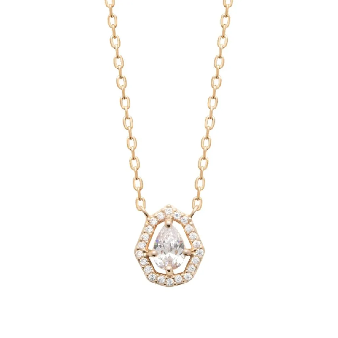 Maison de la Bijouterie Collier femme solitaire oxyde de zirconium plaqué or UW3WV345 | Femme Collier Et Pendentif