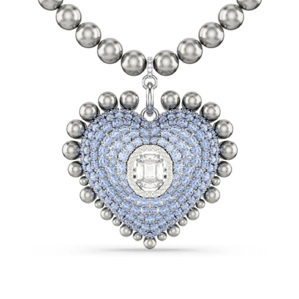 Swarovski Bijoux Collier Femme Swarovski Hyperbola Heart Large - 5680645 bleu,argent | Femme Collier Et Pendentif