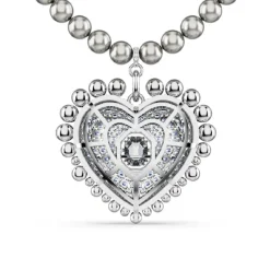 Swarovski Bijoux Collier Femme Swarovski Hyperbola Heart Large - 5680645 bleu,argent | Femme Collier Et Pendentif