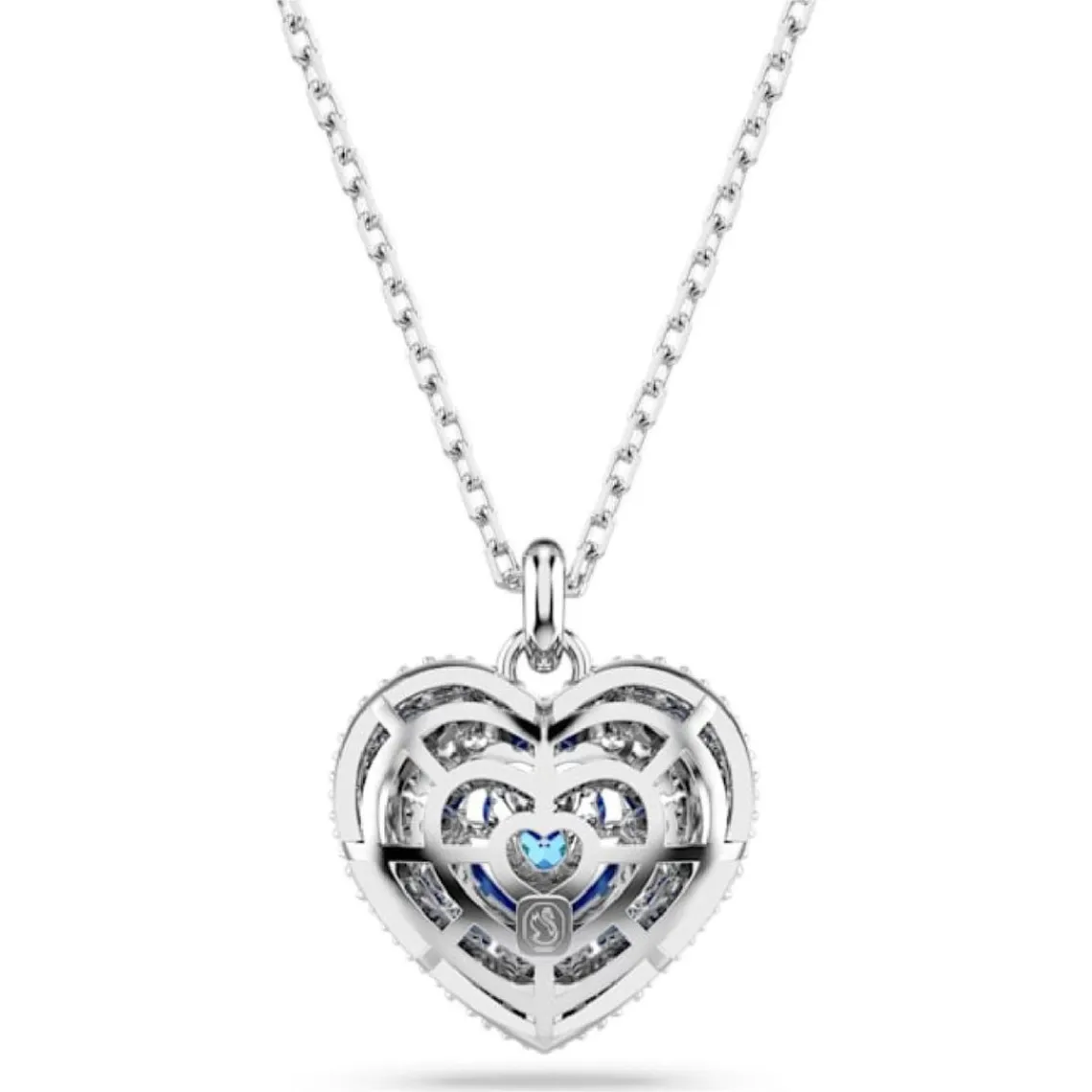 Swarovski Bijoux Collier Femme Swarovski Hyperbola Heart - 5680403 bleu,argent | Femme Collier Et Pendentif