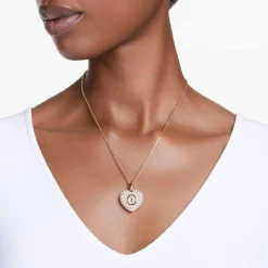 Swarovski Bijoux Collier Femme Swarovski Hyperbola Heart - 5680399 doré | Femme Collier Et Pendentif