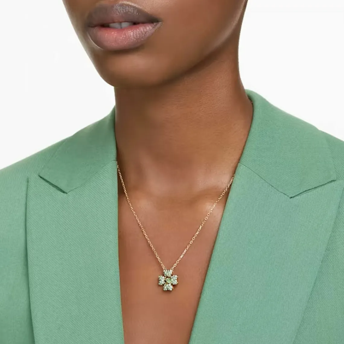 Swarovski Bijoux Collier Femme Swarovski Idyllia Dancing 5671144 - CZ Clover GRE/GOS | Femme Collier Et Pendentif
