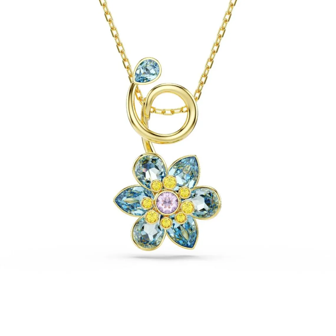 Swarovski Bijoux Collier Femme Swarovski Idyllia F Florere - 5709029 Plaqué or Bleu | Femme Collier Et Pendentif