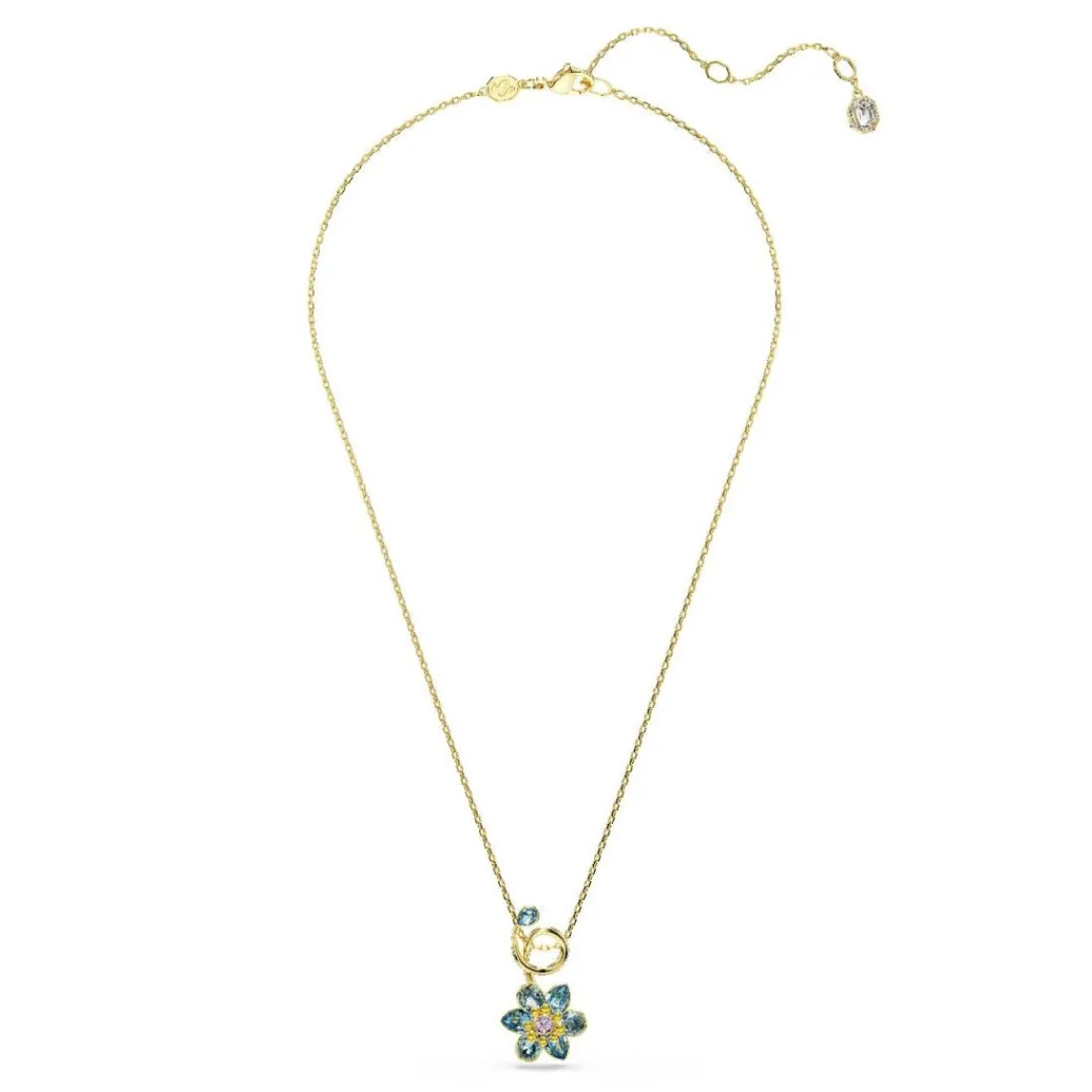 Swarovski Bijoux Collier Femme Swarovski Idyllia F Florere - 5709029 Plaqué or Bleu | Femme Collier Et Pendentif