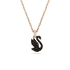 Swarovski Bijoux Collier Femme Swarovski Swan - 5678046 noir,doré rose | Femme Collier Et Pendentif