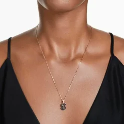 Swarovski Bijoux Collier Femme Swarovski Swan - 5678046 noir,doré rose | Femme Collier Et Pendentif