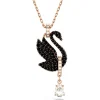 Swarovski Bijoux Collier Femme Swarovski Swan - 5678045 noir,doré rose | Femme Collier Et Pendentif