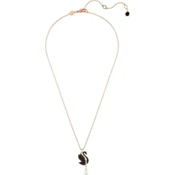 Swarovski Bijoux Collier Femme Swarovski Swan - 5678045 noir,doré rose | Femme Collier Et Pendentif