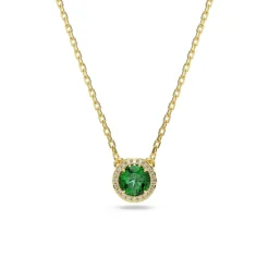Swarovski Bijoux Collier Femme Swarovski Una - 5680557 Plaqué or Vert | Femme Collier Et Pendentif