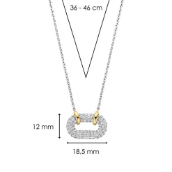 Ti Sento Collier Femme 34010ZY-42 - Argent, plaqué or | Femme Collier Et Pendentif