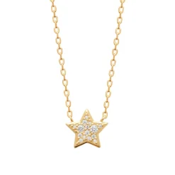 Maison de la Bijouterie Collier femme étoile oxyde de zirconium plaqué or UW3W5U45 | Femme Collier Et Pendentif