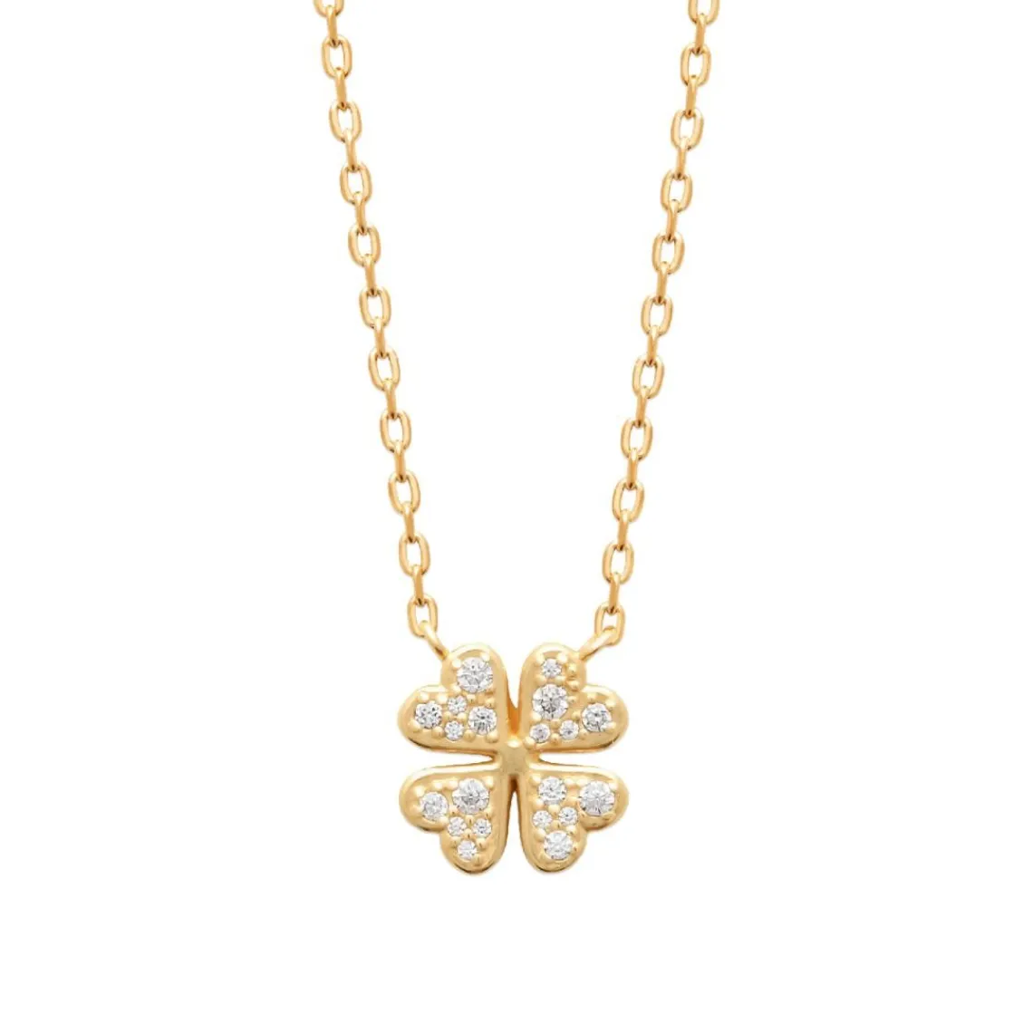Maison de la Bijouterie Collier femme trèfle 4 feuilles oxyde plaqué or UW3W5645 | Femme Collier Et Pendentif