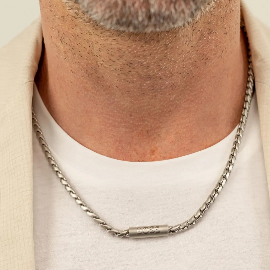 Boss Bijoux Collier Homme Doran - 1580693 Acier Argent | Homme Colliers Et Pendentifs