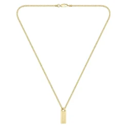 Boss Bijoux Collier Homme Kassy Emblem - 1580678 Acier Doré | Homme Colliers Et Pendentifs