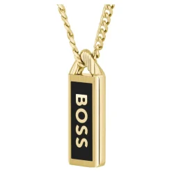 Boss Bijoux Collier Homme Kassy Emblem - 1580678 Acier Doré | Homme Colliers Et Pendentifs