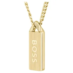 Boss Bijoux Collier Homme Kassy Emblem - 1580678 Acier Doré | Homme Colliers Et Pendentifs