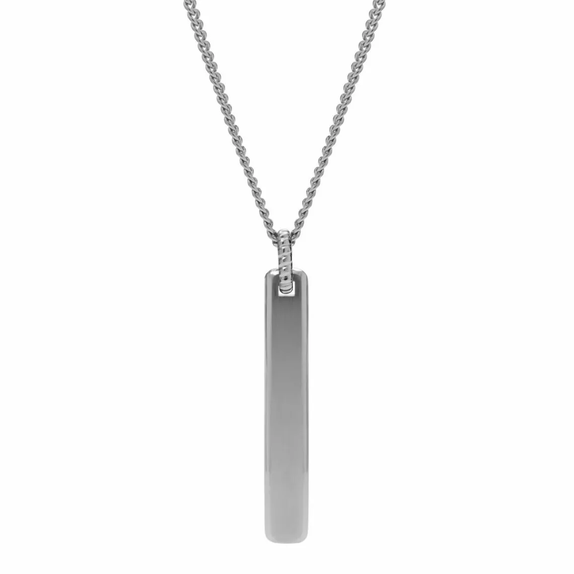 Fossil Bijoux Collier Homme Engravable - JF03988040 Acier Argent | Homme Colliers Et Pendentifs