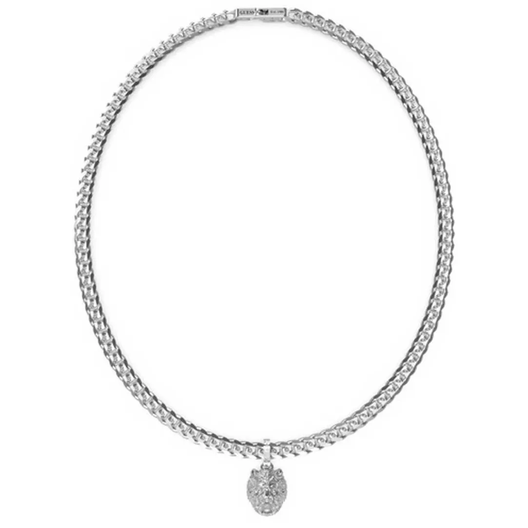 Guess Bijoux Collier Homme - JUMN01301JWST LION KING Acier Argent | Homme Colliers Et Pendentifs
