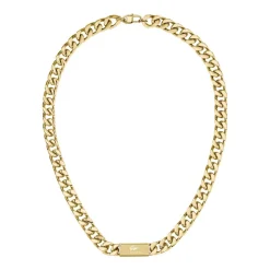 Lacoste Collier Homme Backhand - 2040434 Acier Doré | Homme Colliers Et Pendentifs