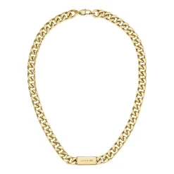 Lacoste Collier Homme Backhand - 2040434 Acier Doré | Homme Colliers Et Pendentifs