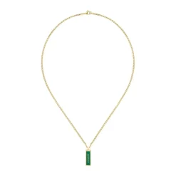 Lacoste Collier Homme Fence - 2040325 Acier Doré, Vert | Homme Colliers Et Pendentifs