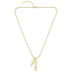 Lacoste Collier Homme Umpire - 2040488 Acier Doré, Vert | Homme Colliers Et Pendentifs