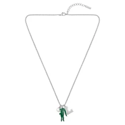 Lacoste Collier Homme Umpire - 2040453 Acier Argent, Vert | Homme Colliers Et Pendentifs
