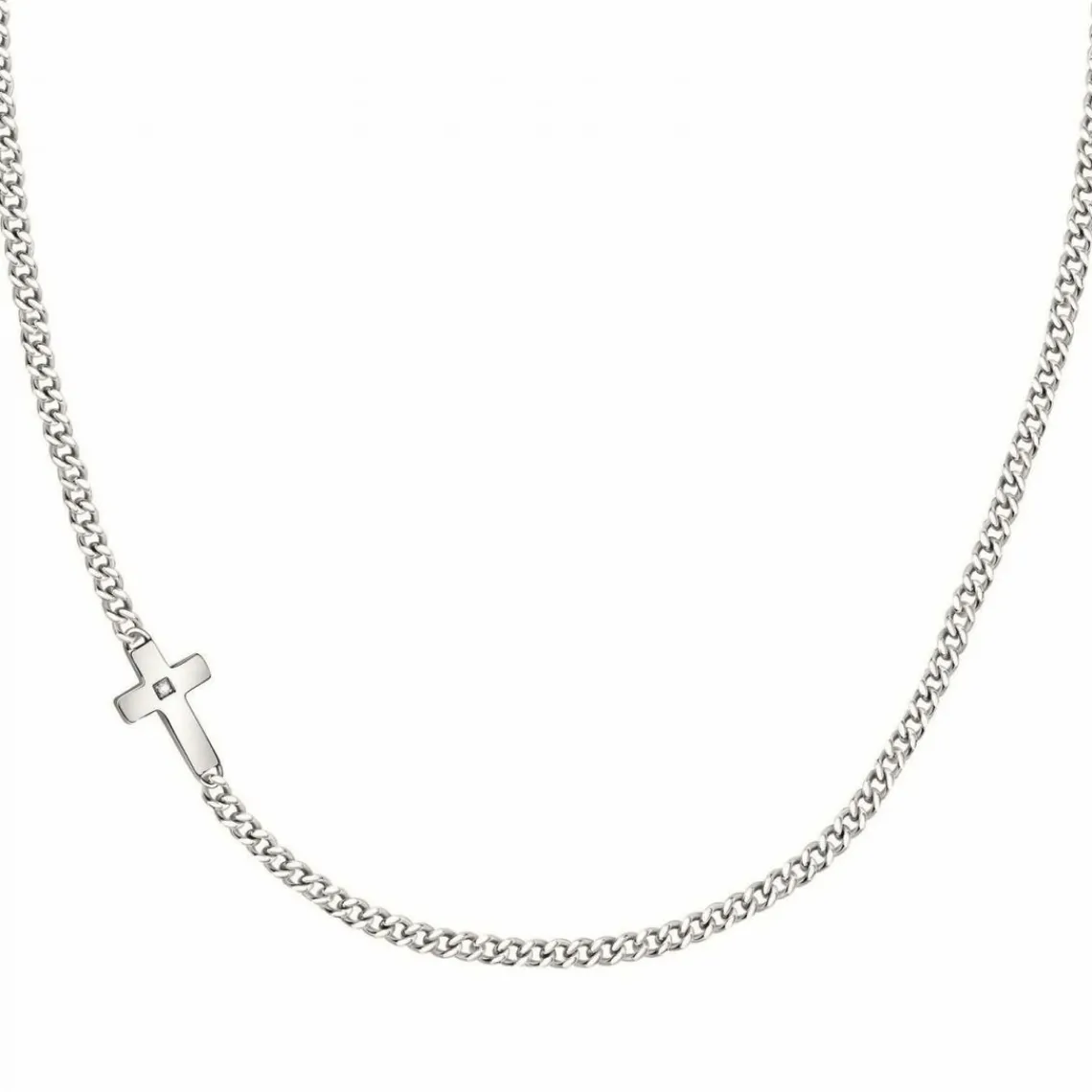Morellato Bijoux Collier Homme Morellato - SKR62 CROSS Acier Argent | Homme Colliers Et Pendentifs