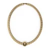 Guess Bijoux Collier Lion King Acier Doré Tête De Lion Dorée 21 Mm Fond Noir | Homme Colliers Et Pendentifs