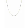 Clyda Bijoux Collier Naturelle Acier Doré 1 Rang Et Perles Miyuki Bleues Marines | Femme Collier Et Pendentif