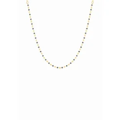 Clyda Bijoux Collier Naturelle Acier Doré 1 Rang Et Perles Miyuki Noires | Femme Collier Et Pendentif