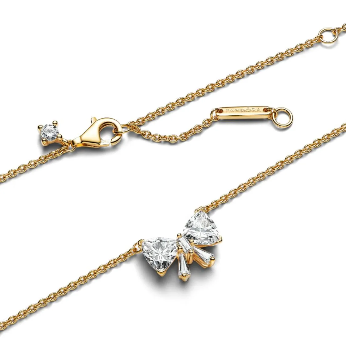 Pandora Collier Nœud Scintillant Doré | Femme Collier Et Pendentif