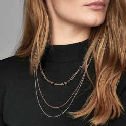 Pandora Collier 388283 - Chaîne Maille Gourmette Rose Femme | Femme Collier Et Pendentif