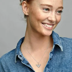 Pandora Collier Moments Cœur Pavé et Ailes d'Ange | Femme Collier Et Pendentif